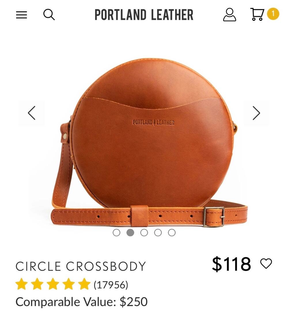 Circle crossbody bag in the color honey